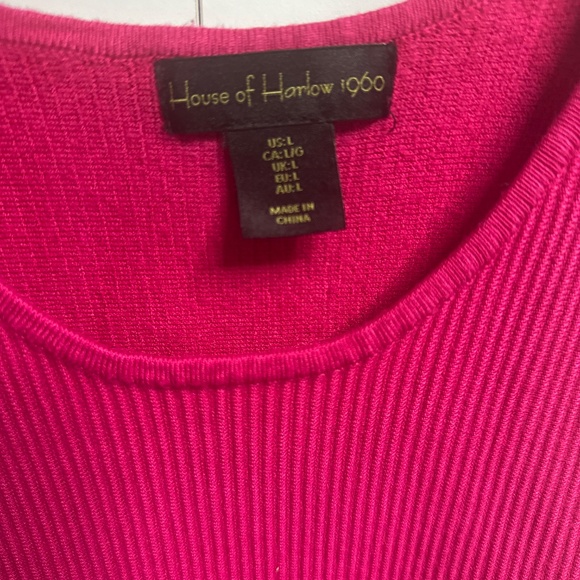 House of Harlow 1960 Vibrant Pink Sweater Mini Dress - Picture 4 of 7